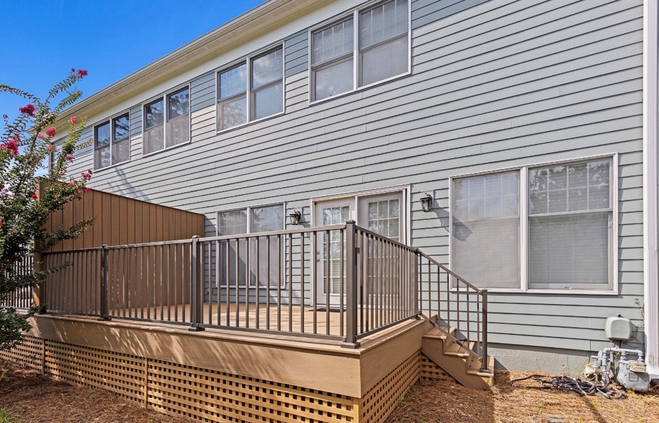 Backyard deck and railing