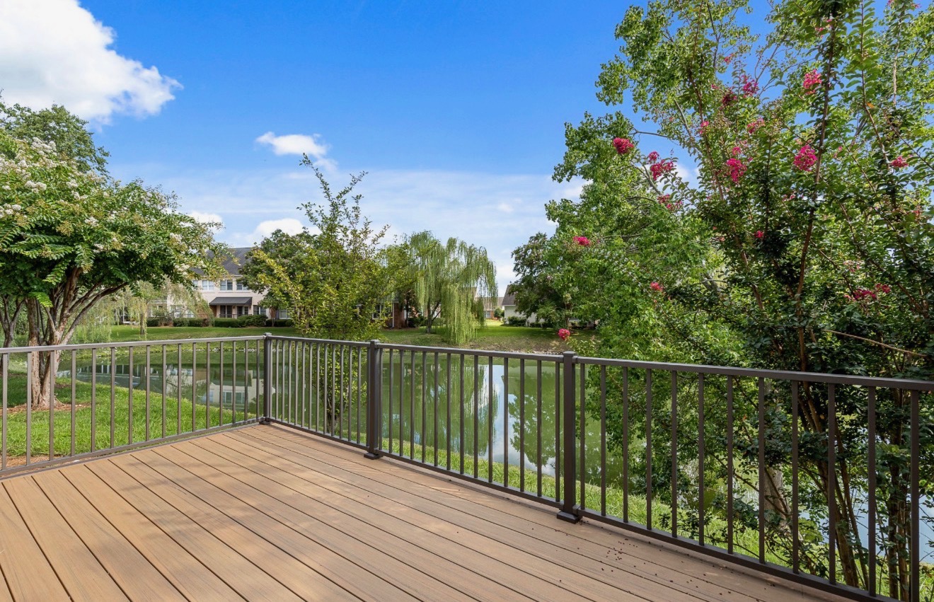 Deck overlooking pond